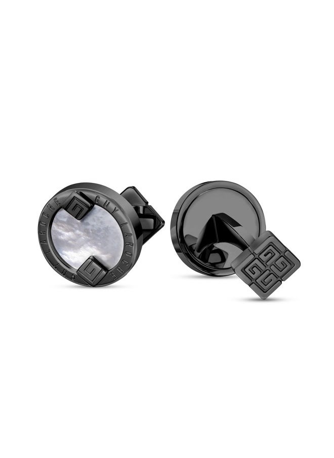 Guy Laroche Leon Silver & Grey Cufflinks for Men  - Image 2