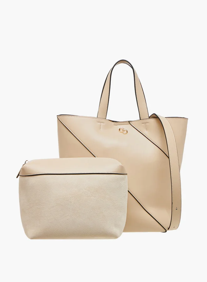 Celeste Panelled Tote Bag with Double Handle and Pouch