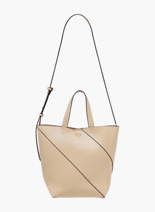 Celeste Panelled Tote Bag with Double Handle and Pouch  - Image 3