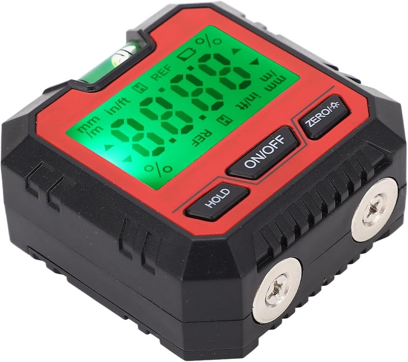 Digital Level Box Angle Finder, Woodworking Electronic Protractor with Horizontal Bubble, ABS Material Digital Angle Gauge for Precise Measurement in Woodworking, Auto Repair, Mach (Red) - Image 2