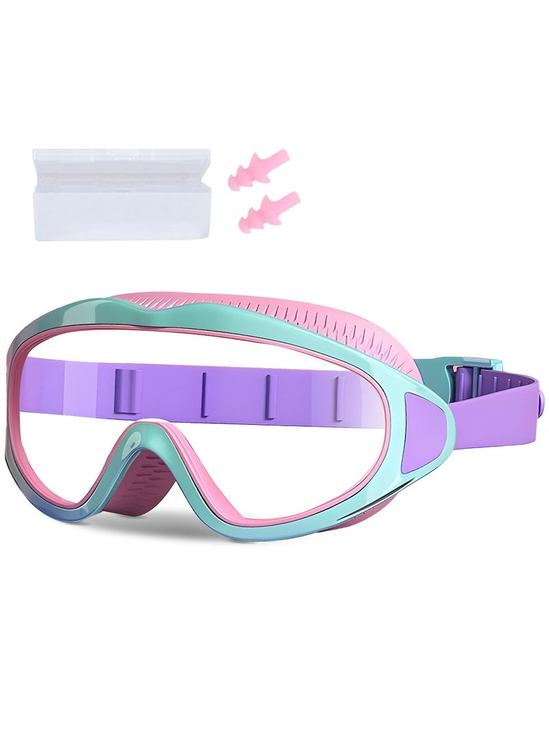 ZERIFAM Kids Swimming Goggles, Swimming Goggles Kids for Boys Girls 2-16 Years, Large Lens Anti Fog Watertight Comfortable Swim Goggles for Kids Children with Earplugs - Image 1