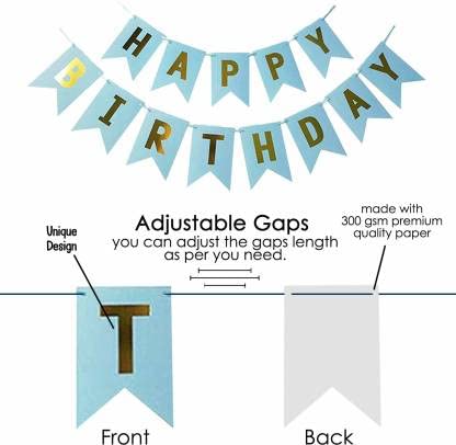 Hemito Rubber Balloons Combo with Birthday Banner, Arc, Glue Dot for Girls Kids Baby Birthday Decoration Items | Birthday Decoration Kit Combo of 44 Pieces (Green, Pastel Blue) - Image 3