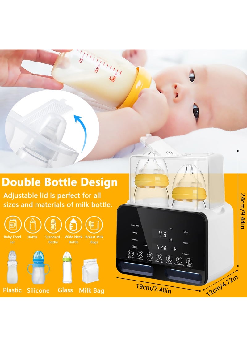 Bebiland - 9-In-1 Baby Double Bottle Warmer for Breastmilk with Timer, Universal Bottle Warmer , Accurate Temperature Control Mobile Bottle Warmer - Image 1