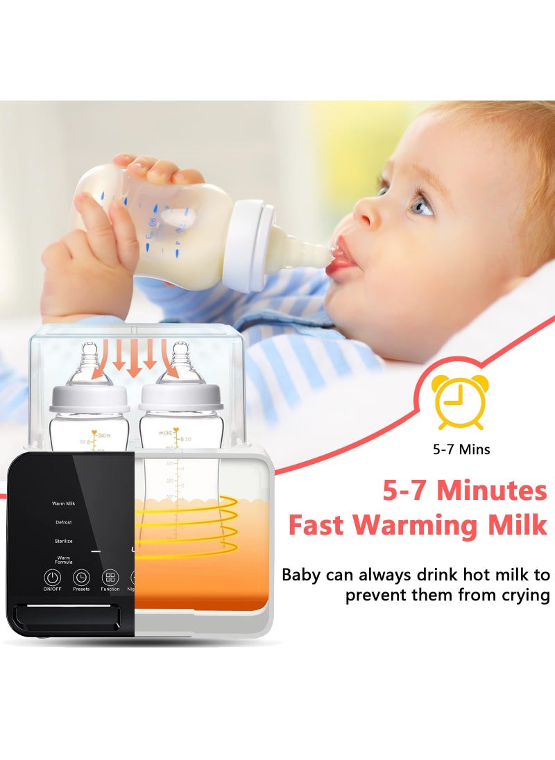 Bebiland - 9-In-1 Baby Double Bottle Warmer for Breastmilk with Timer, Universal Bottle Warmer , Accurate Temperature Control Mobile Bottle Warmer - Image 1