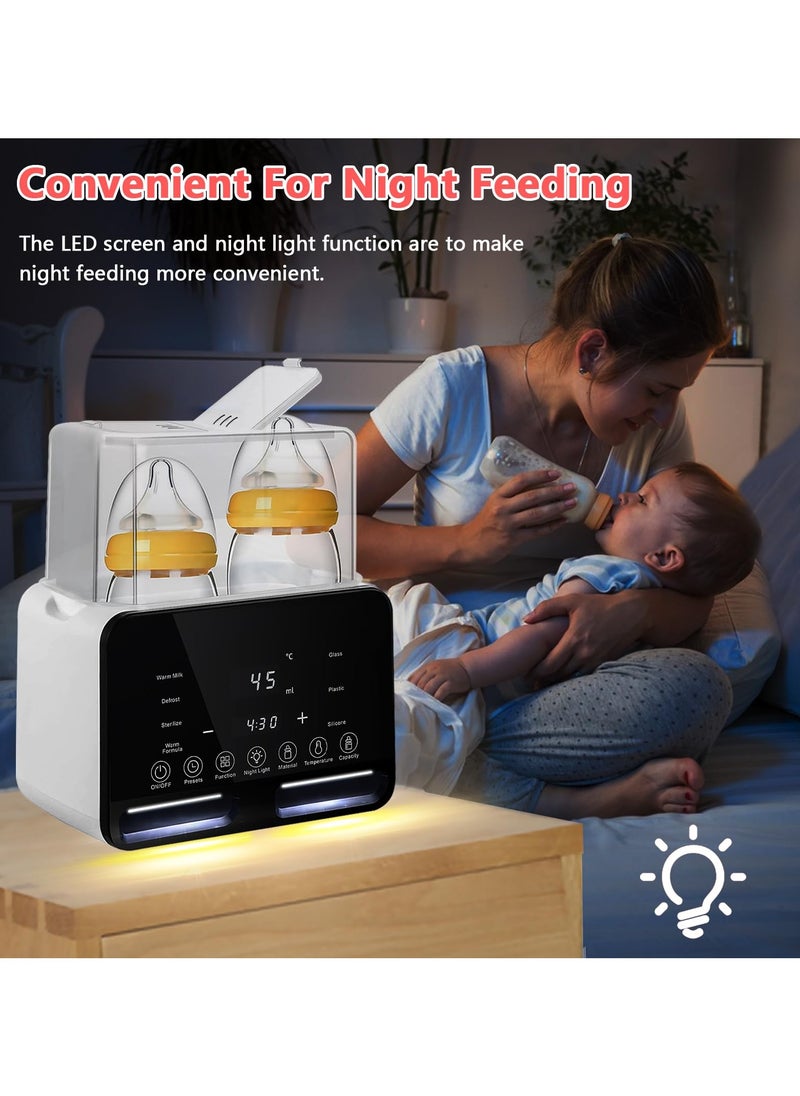Bebiland - 9-In-1 Baby Double Bottle Warmer for Breastmilk with Timer, Universal Bottle Warmer , Accurate Temperature Control Mobile Bottle Warmer - Image 1