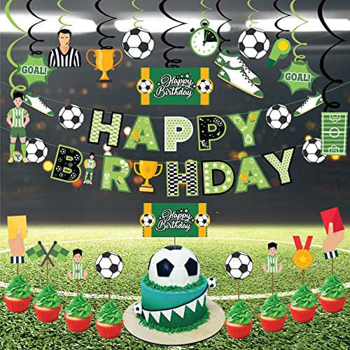 Festiko®Football Theme Party Supplies (22 pcs)- for Game Day, and Football Birthday Party Decorations,Party Supplies Combo Banner,Swirls,Cake Topper,Cup Cake Toppers - Image 4