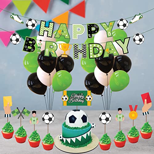 Festiko®Football Theme Party Supplies (22 pcs)- for Game Day, and Football Birthday Party Decorations,Party Supplies Combo Banner,Swirls,Cake Topper,Cup Cake Toppers - Image 3
