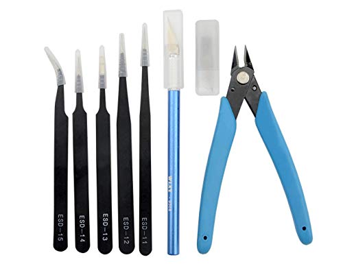 BXQINLENX Professional 20 PCS Model Tools Kit Modeler Basic Tools Craft Set Hobby Building Tools Kit for Gundam Car Model Building Repairing and Fixing(I) - Image 2