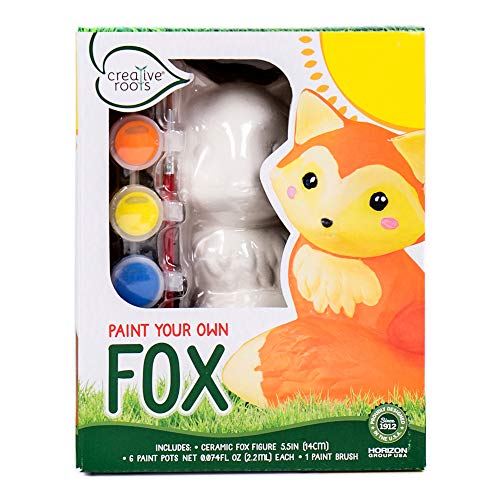 Creative Roots Paint Your Own Fox DIY Fox Kids Painting Set Creativity for Kids Ceramic Painting Kit for Kids Ceramics to Paint Paint Your Own Ceramic Ages 5 - Image 1