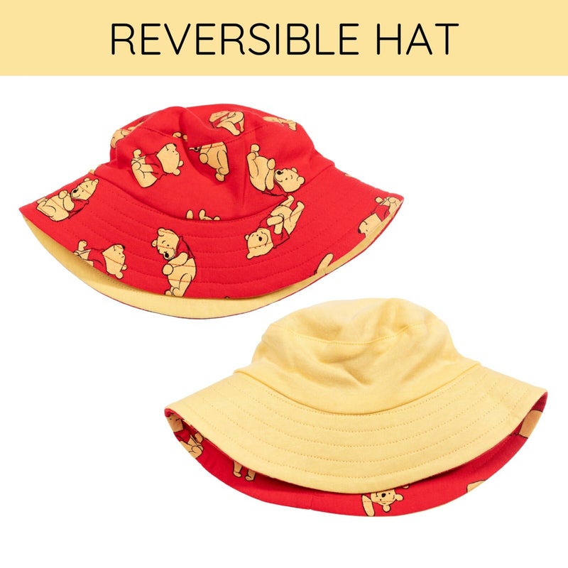 Disney Winnie the Pooh Infant Baby Boys Romper and Bucket Sun Hat Yellow 12 Months - Image 4