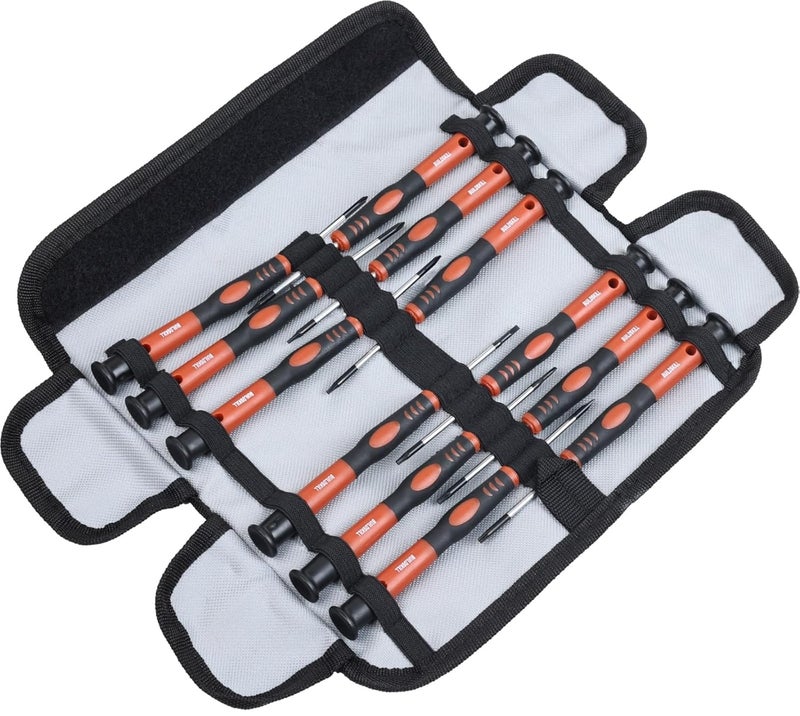 BUILDSKILL BUILDSKILL 12 Pieces Precision Screwdriver Set CRV Shaft Non Slip Soft Grip Magnetic Tip Electronics Tablet Cellphone Laptop Mobile Repairing Tool Kit Screw Driver Set with Carry Case  - Image 1