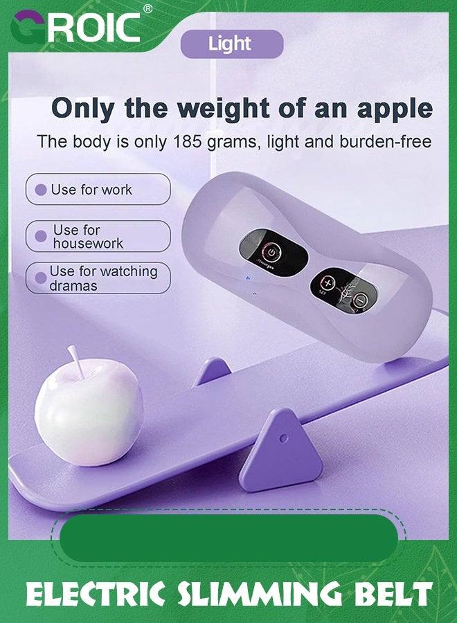 GROIC حزام تخسيس، جهاز تدليك بطني محمول لفقدان الوزن مع 5 أوضاع تدليك، تسخين، تحسين تدفق الدم، وسادة تسخين لآلام الظهر (بنفسجي) - Image 5