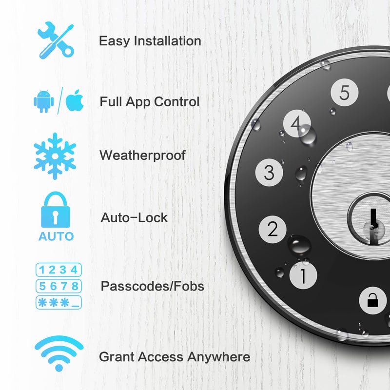 Sifely Deadbolt, Keyless Entry Door Lock, Smart Lock, Keyless Door Lock, Keypad Entry Door Lock, Passcode Door Lock, Code Door Lock, Digital Door Lock, Smart Door Lock - Image 2