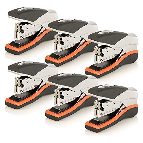 Swingline Stapler, Half Strip Desktop Stapler, 40 Sheet Capacity, Low Force, Compact Size, Office, Desk, Optima 40, Orange/Silver/Black, 6 Pack (87842) - Image 1
