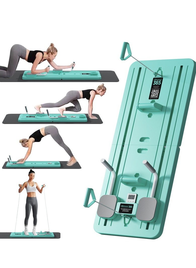 CIMIA - Pilates Board-Pilates Reformer Set, Multi-Purpose Foldable Pilates Reformer Board for Home,Pilates Sliding Board,Green - Image 1