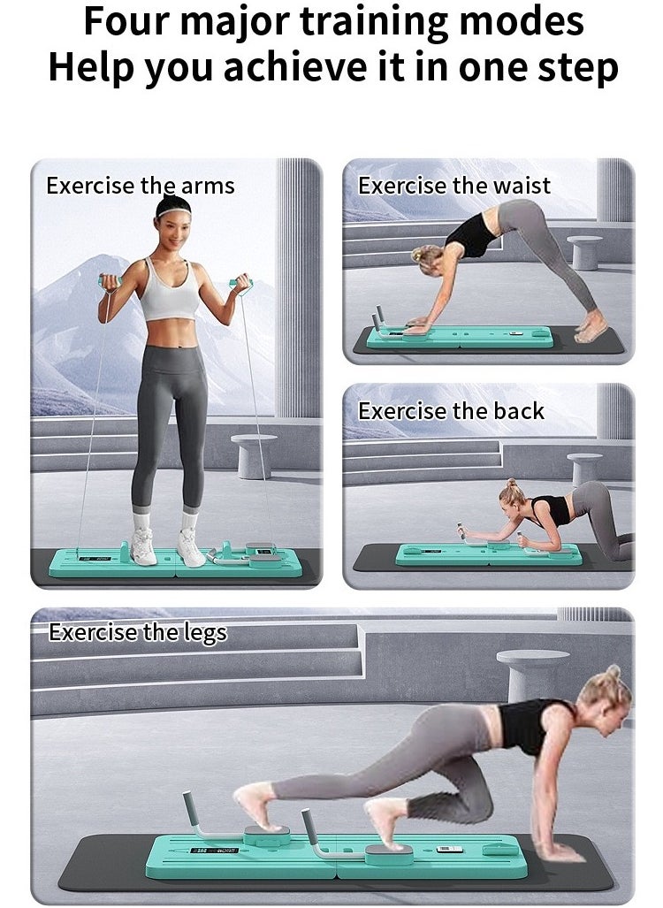 CIMIA - Pilates Board-Pilates Reformer Set, Multi-Purpose Foldable Pilates Reformer Board for Home,Pilates Sliding Board,Green - Image 1