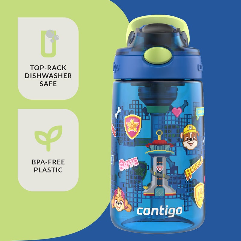 Contigo Aubrey Paw Patrol Leak-Proof Spill-Proof  2-Pack Water Bottle With Autospout  14Oz  Power Pups And Dino Treks  Green And Blue - Image 4