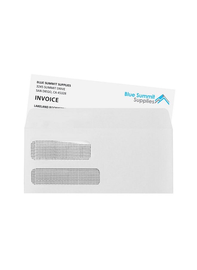 Blue Summit Supplies 500 No. 9 Flip and Seal Double Window Security Envelopes - Designed for Quickbooks Invoices and Business Statements with Self Seal Flip Press and Seal Flap -Number 9 Size 3 7/8 Inch X 8 7/8 Inch  - Image 2