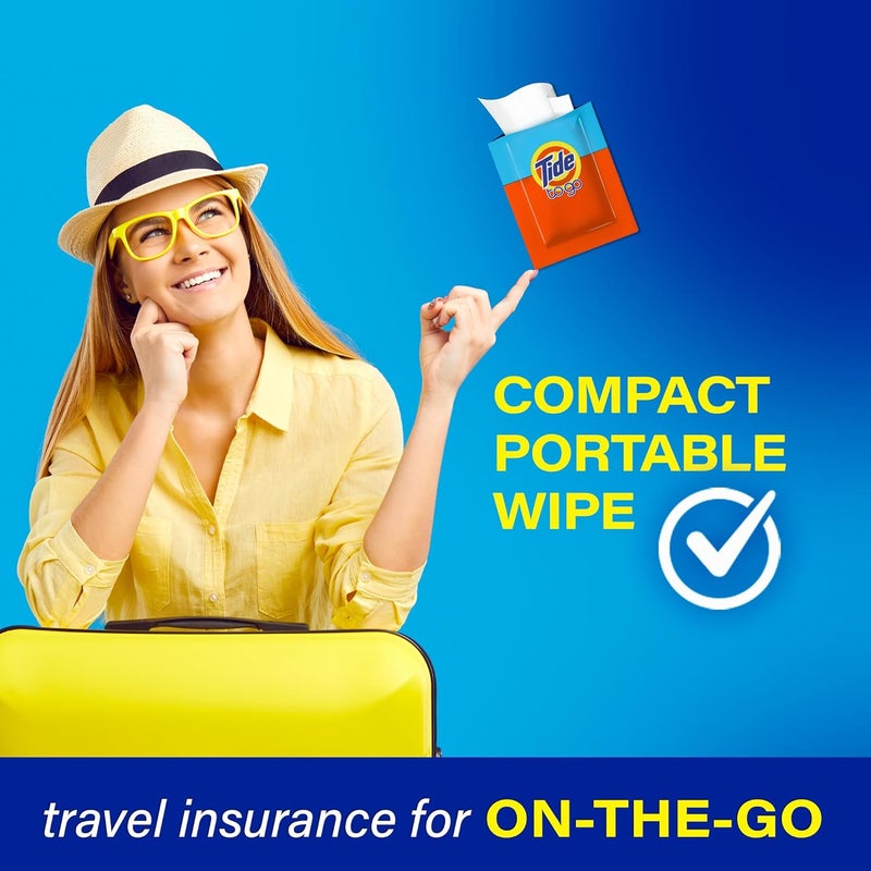 Tide مناديل إزالة البقع المحمولة للملابس، مزيل بقع السفر الفوري، عبوة 3، (30 مناديل إجمالاً) - Image 3