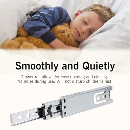 Haofy 2PCS 5inch Drawer Slides, Soft Close Ball Bearing Drawer Runners, Full Extension Side Mount Sliding Furniture Guide Undermount Drawer Mini Drawer Rails Kitchen Table Cabinet - Image 3