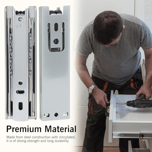 Haofy 2PCS 5inch Drawer Slides, Soft Close Ball Bearing Drawer Runners, Full Extension Side Mount Sliding Furniture Guide Undermount Drawer Mini Drawer Rails Kitchen Table Cabinet - Image 4