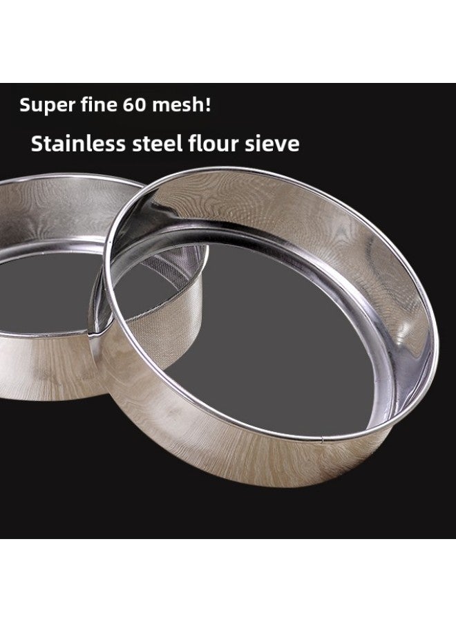 C & Sieve Flour Sieve Stainless Steel Roof Gong Sieve Screen Filter Screen Sieve Household Screen Baking Ultra-fine Drain Rice-Color:Default Items - Image 4