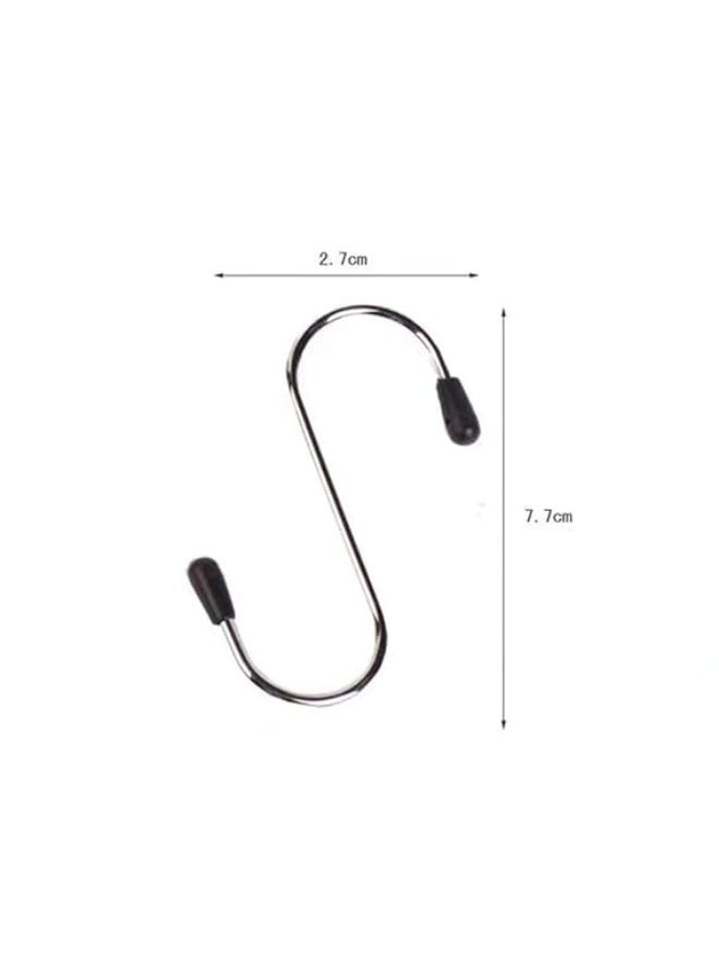 4PCS Stainless Steel S Shaped Hooks for Hanging, Heavy Duty Closet Hooks for Jeans, Kitchen, Bedroom, Bathroom, Office and Garden Use, Silver - Image 5