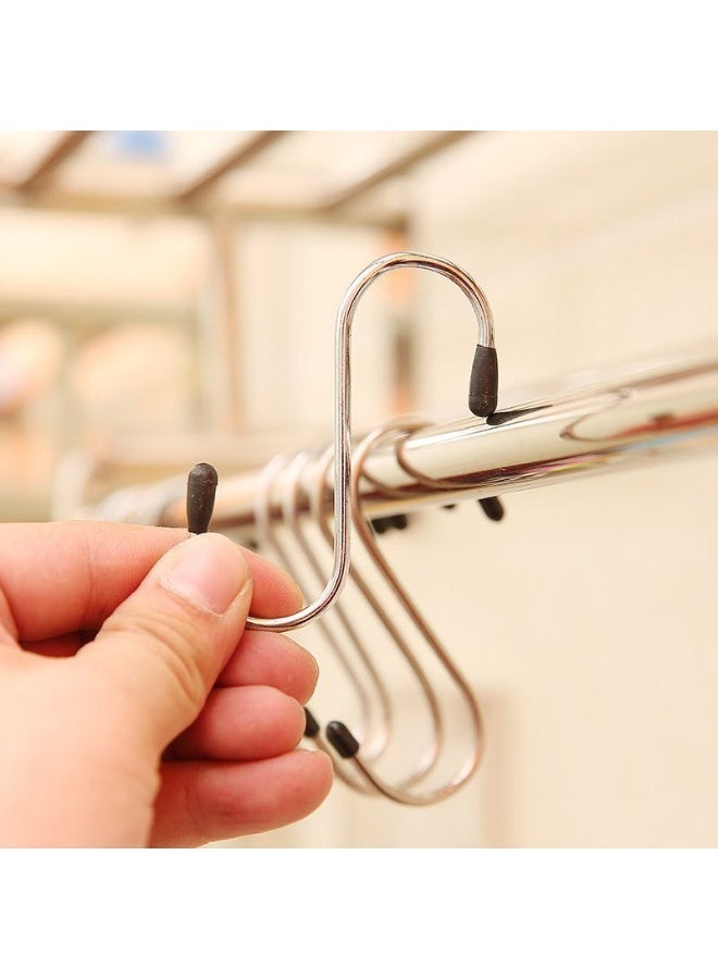 4PCS Stainless Steel S Shaped Hooks for Hanging, Heavy Duty Closet Hooks for Jeans, Kitchen, Bedroom, Bathroom, Office and Garden Use, Silver - Image 4
