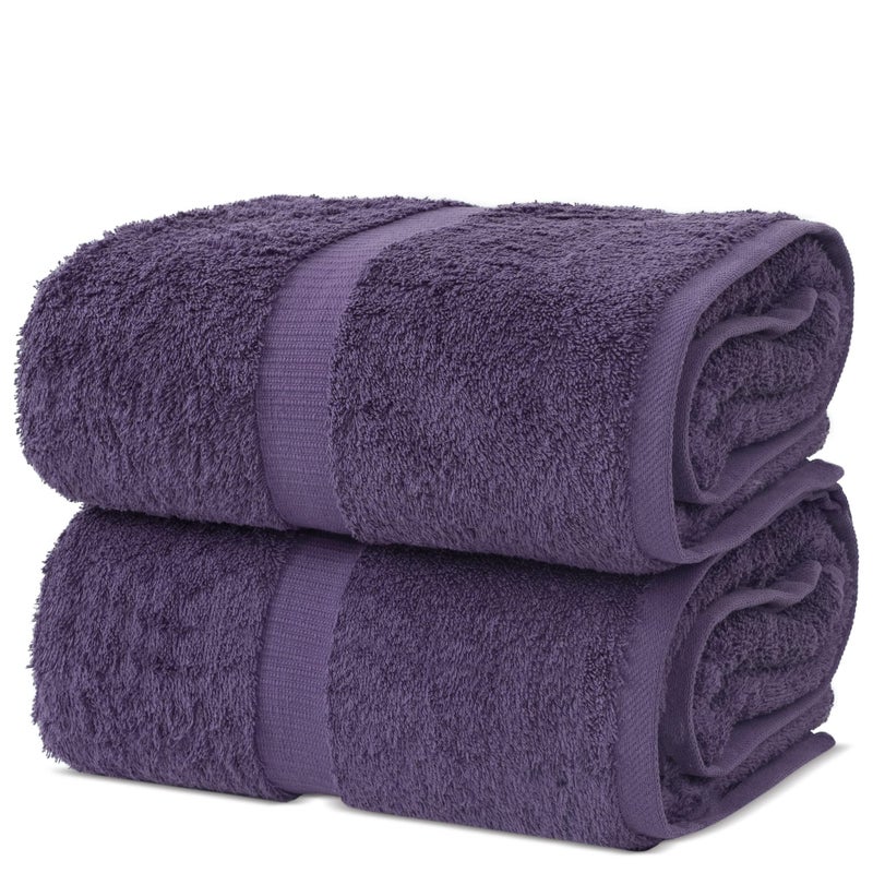 Chakir Turkish Linens Chakir Turkish Linens, 100% Cotton Premium Quality Turkish Bath Sheets (35''x70'' Large Bath Sheet Towels - Plum)  - Image 1