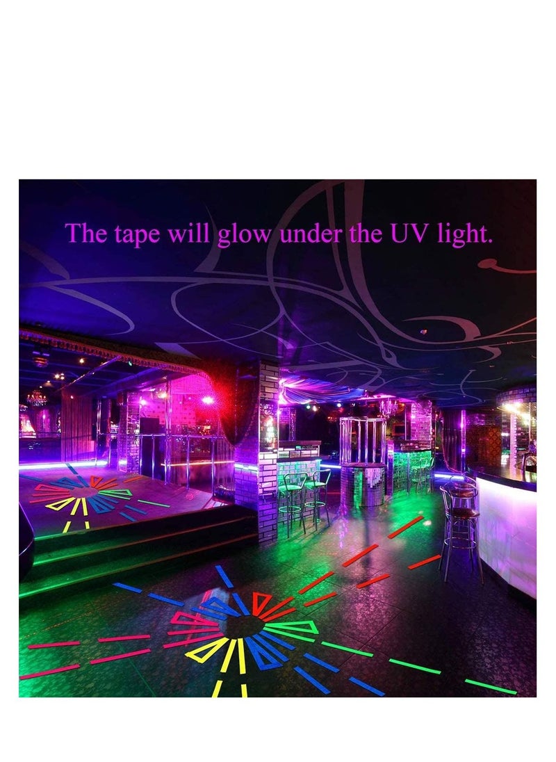 SYOSI UV Blacklight Reactive Spike Tape, Fluorescent Adhesive Tapes Dry Erase Neon for Parties Whiteboard Art Tape Craft Decorations Cloth Floors Stages (6 Pack)  - Image 3
