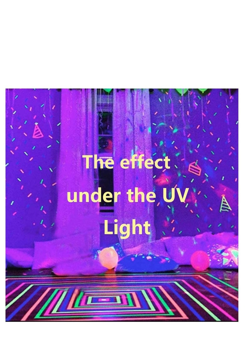 SYOSI UV Blacklight Reactive Spike Tape, Fluorescent Adhesive Tapes Dry Erase Neon for Parties Whiteboard Art Tape Craft Decorations Cloth Floors Stages (6 Pack)  - Image 4