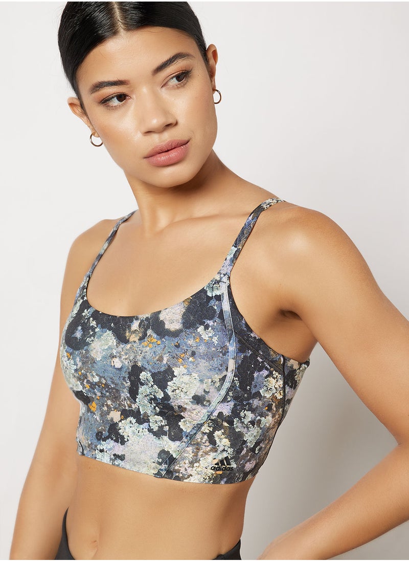 Adidas - Light-Support Long Line Graphic Sports Bra - Image 1