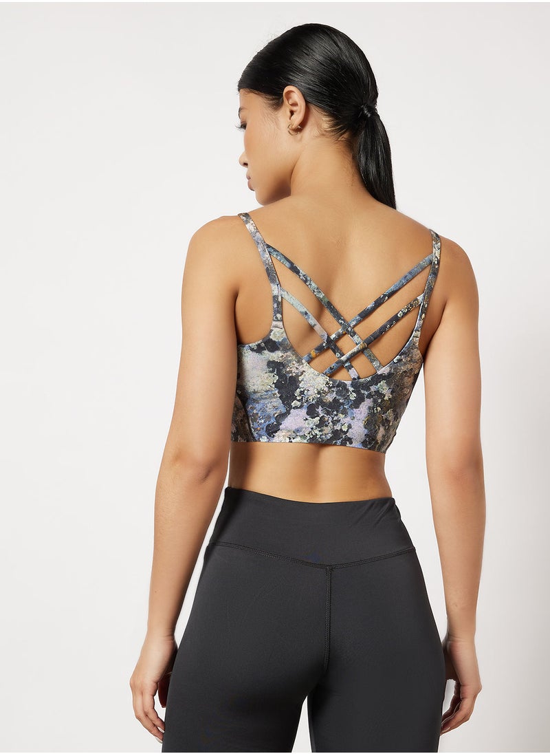 Adidas - Light-Support Long Line Graphic Sports Bra - Image 1