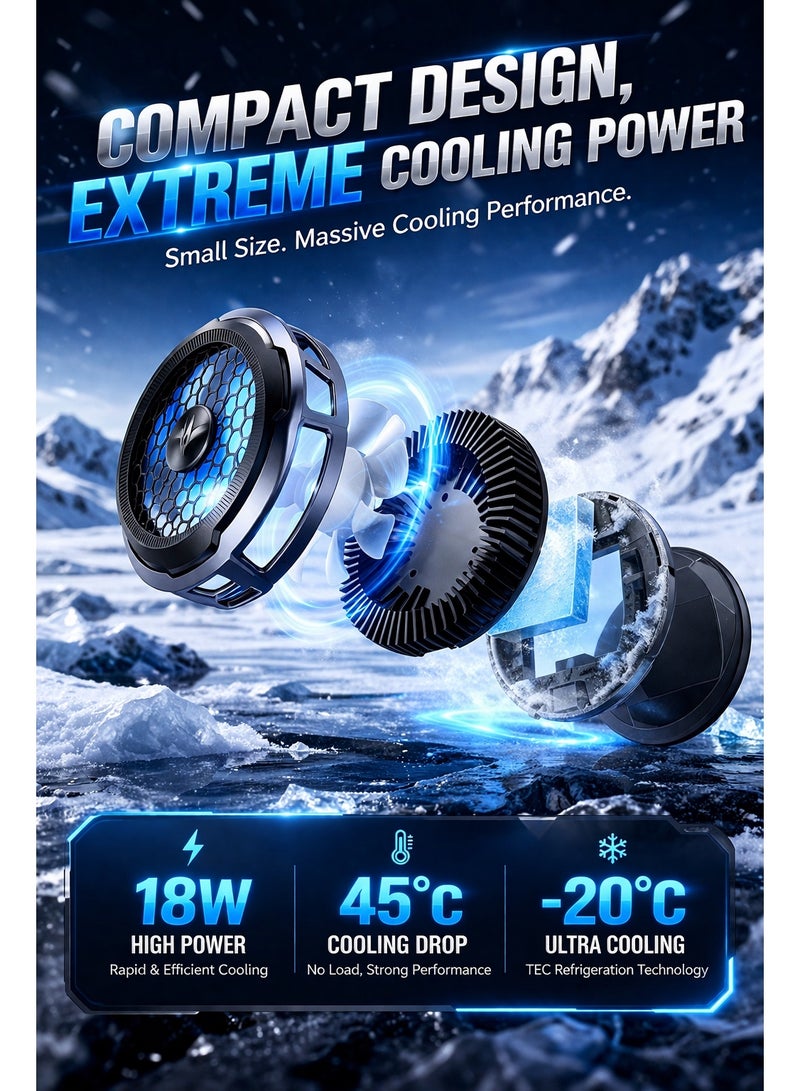 Nubia Red Magic Phone Cooler RedMagic 8 Air – Ultra-Light 18W Magnetic Gaming Fan with Clip & Semiconductor Heatsink For Smartphones Android & iPhone, Perfect for Redmagic Astra  (Perfect for PUBG Mobile, COD, Fortnite & More) - Image 2