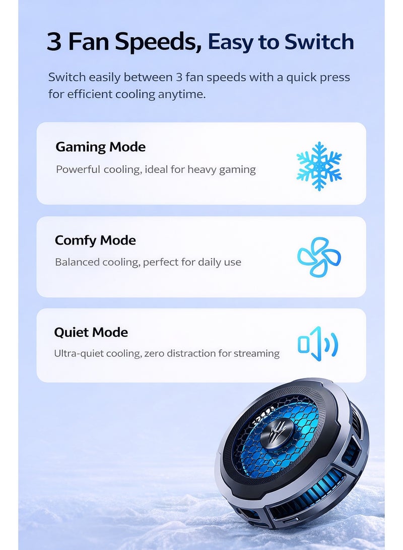 Nubia Red Magic Phone Cooler RedMagic 8 Air – Ultra-Light 18W Magnetic Gaming Fan with Clip & Semiconductor Heatsink For Smartphones Android & iPhone, Perfect for Redmagic Astra  (Perfect for PUBG Mobile, COD, Fortnite & More) - Image 4
