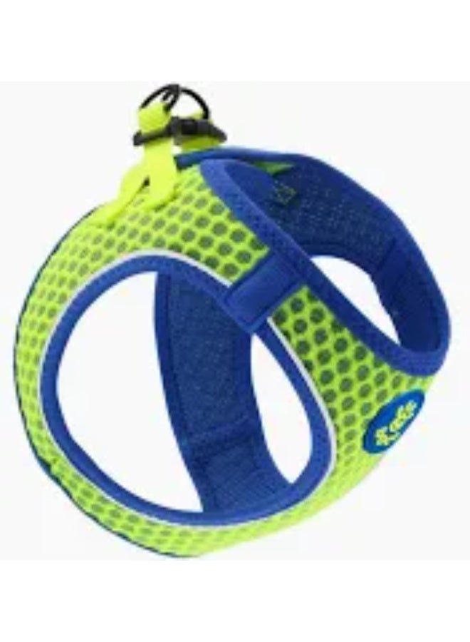 dog Harness medium reflective active lime & blue (47-50cm)