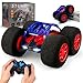 pinkking Stunt Remote Control Car with Oversized Sponge Tires Outdoor Indoor RC Car 24GHz Electric Race Stunt Vehicle Toy Double Sided 360 Rolling Rotating Driving Car for Kids Boys Girls Gift - Image 2