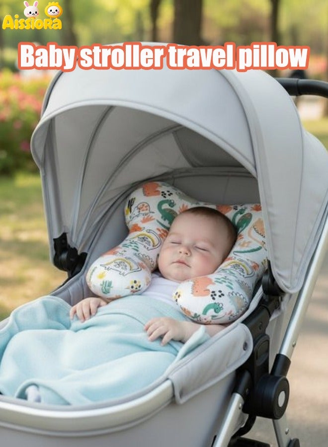 آيسيورا وسادة سفر للأطفال وسادة رقبة لعربة الأطفال وسادة على شكل حرف U لعربة الأطفال وسادة دعم رقبة لحديثي الولادة حماية علمية للرقبة مناسبة لمقاعد السيارات/عربات الأطفال/أسرّة الطائرات، إلخ - Image 1