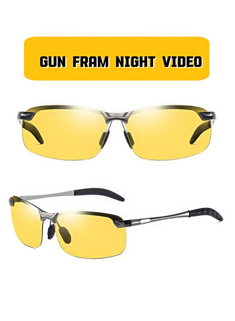 Pro-Grade Smart Color-Shifting Fishing Sunglasses | Dual-Lens Set | Light-Sensing Polarized + Titanium Memory Frame | Includes Premium Care Kit | Day & Night Use