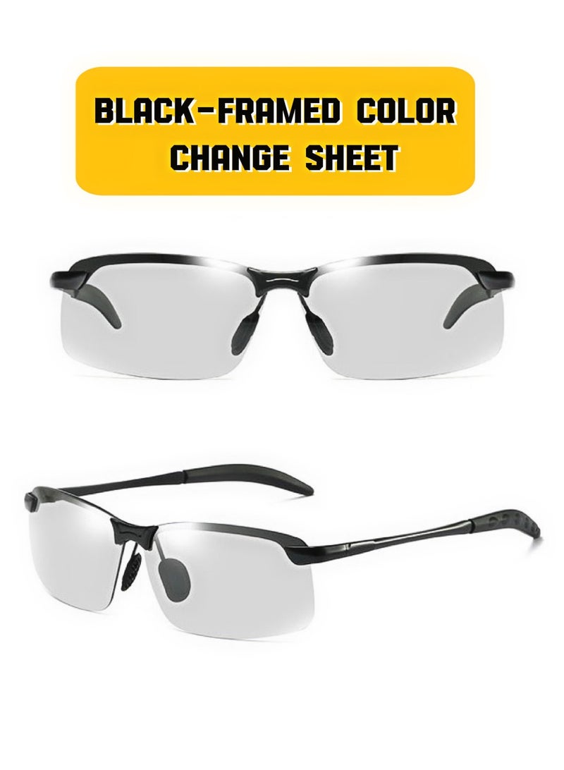 Pro-Grade Smart Color-Shifting Fishing Sunglasses | Dual-Lens Set | Light-Sensing Polarized + Titanium Memory Frame | Includes Premium Care Kit | Day & Night Use
