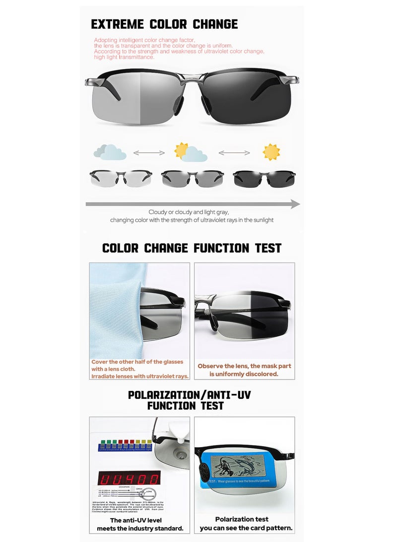 Pro-Grade Smart Color-Shifting Fishing Sunglasses | Dual-Lens Set | Light-Sensing Polarized + Titanium Memory Frame | Includes Premium Care Kit | Day & Night Use