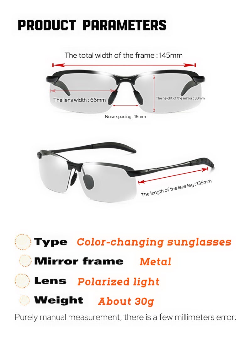 Pro-Grade Smart Color-Shifting Fishing Sunglasses | Dual-Lens Set | Light-Sensing Polarized + Titanium Memory Frame | Includes Premium Care Kit | Day & Night Use