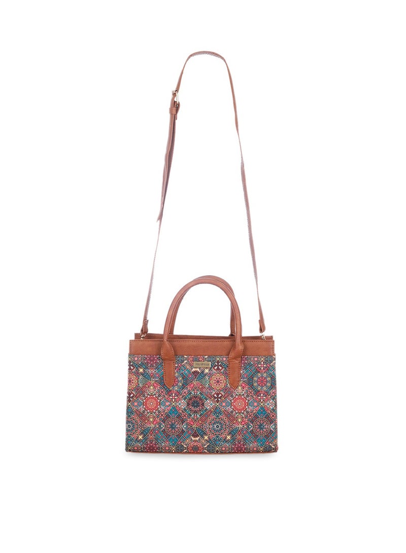 Priyaasi Floral Printed PU Shopper Handheld Bag  - Image 2