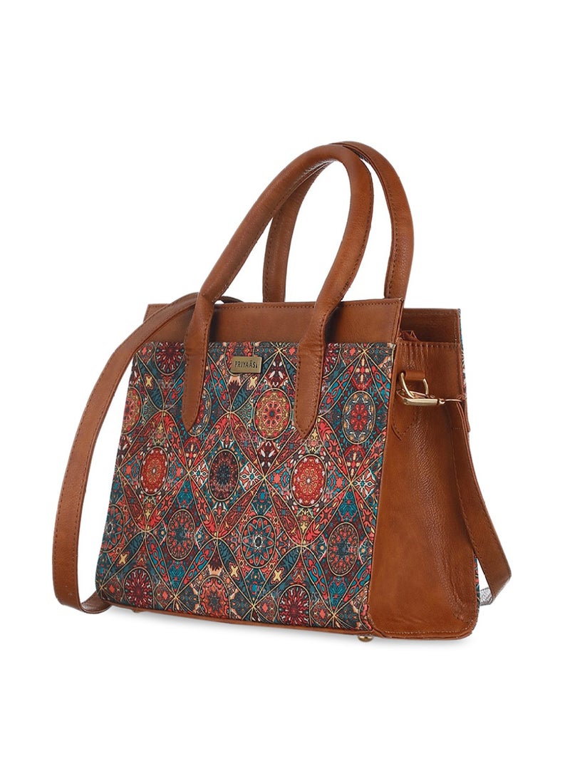 Floral Printed PU Shopper Handheld Bag - pzsku/Z48F415B8F7C068D91EA1Z/45/_/1741093626/324a9cea-0944-4760-b148-7b6795125286