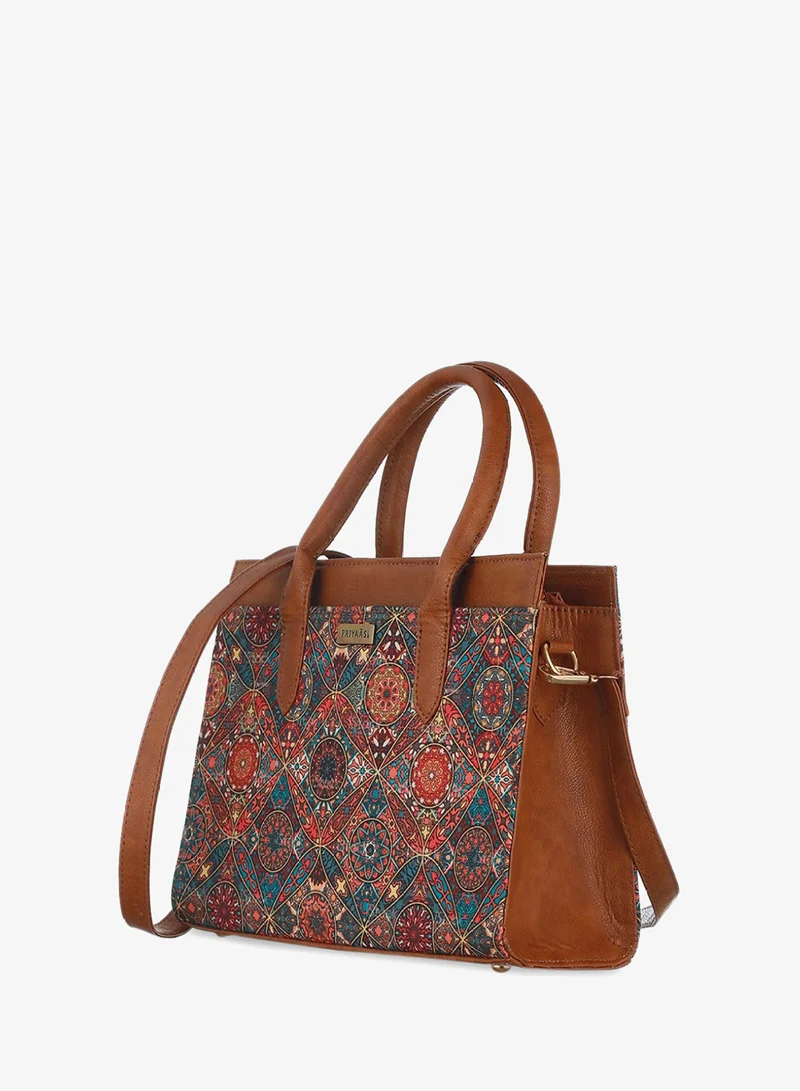 Priyaasi Floral Printed PU Shopper Handheld Bag