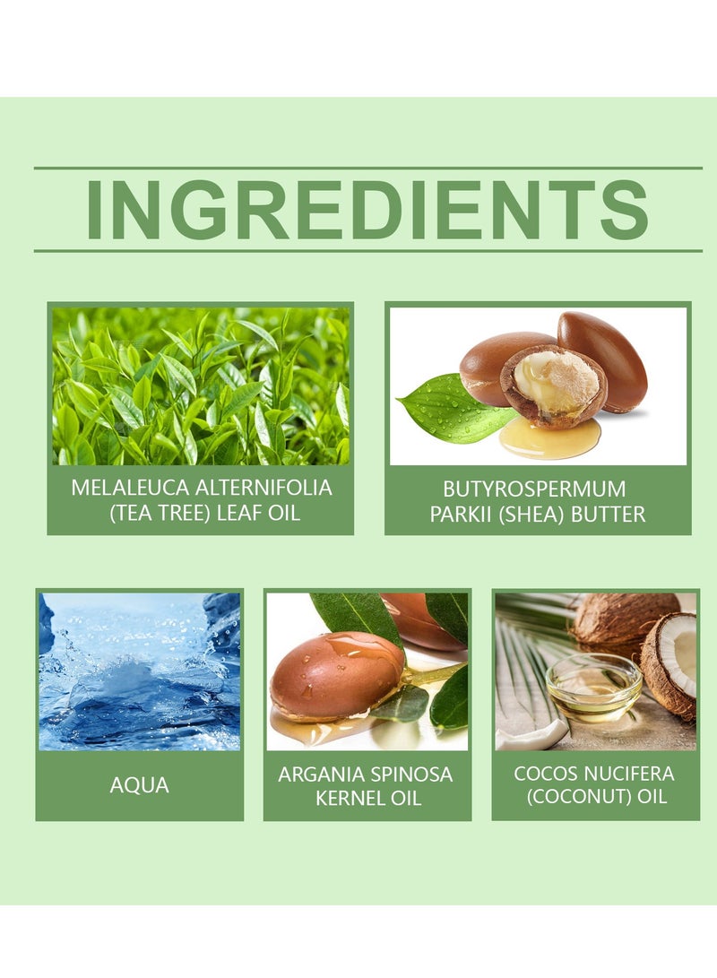 Folliculitis Antibacterial Itch Relief Conditioner: Tea Tree Oil  Moroccan Argan Oil - Deep Hydration  Repair - Nourishes, Smooths, Restores Shine - Safe for Dry or Damaged Hair 100ml - Image 2