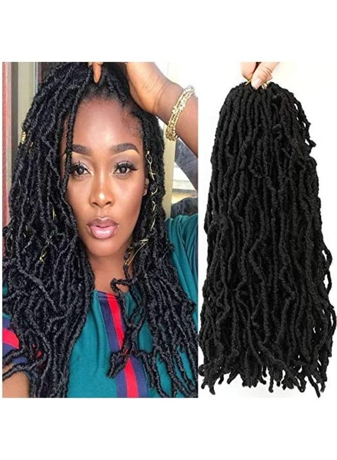 NIBEMINENT Crochet Braids Hair Extension Black 14inch