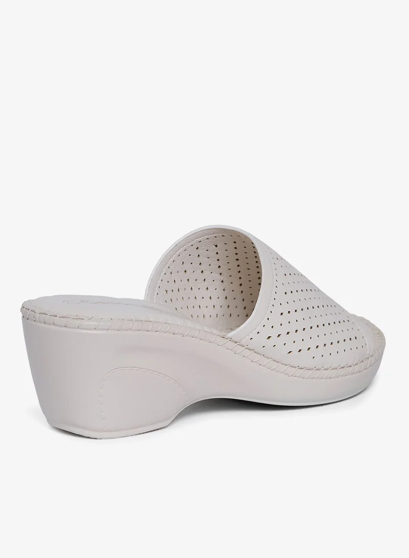 Geoomnii OFF WHITE Geoomnii Comfort Slide Sandals for Women – Cushioned Slip-On Casual Sandals for Daily Wear, Home, Travel & Walking for Women | Best Price UAE