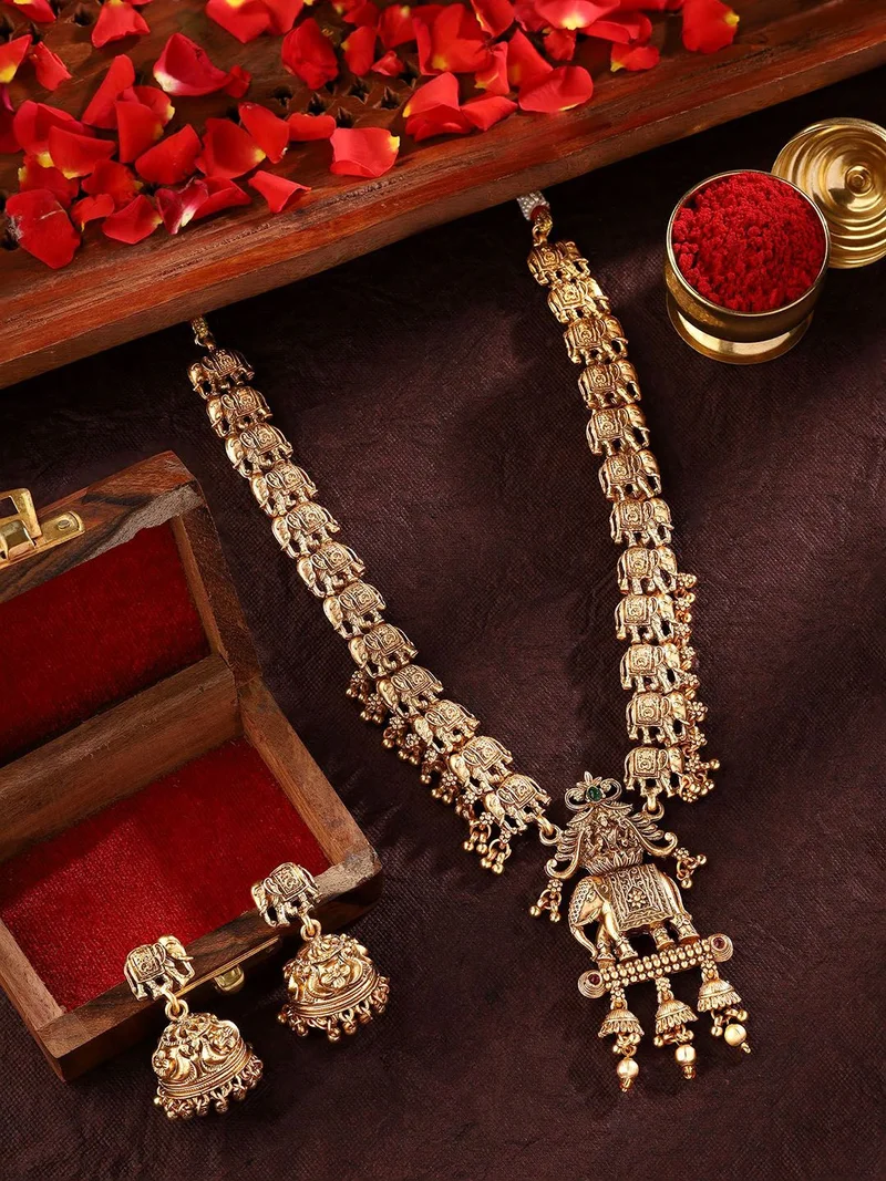 Priyaasi Dome Shaped Oxidised Jhumkas Earrings