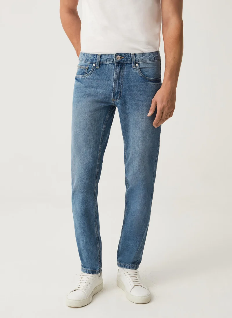 Ovs OVS Slim Fit Jeans With Discolouring